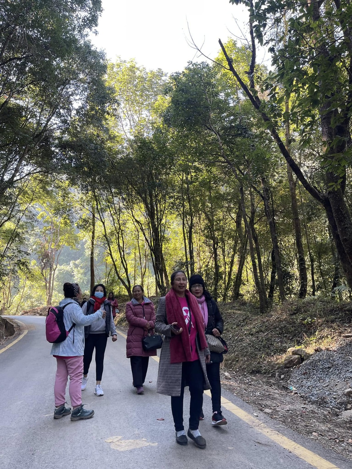 Nature walking with survivour
