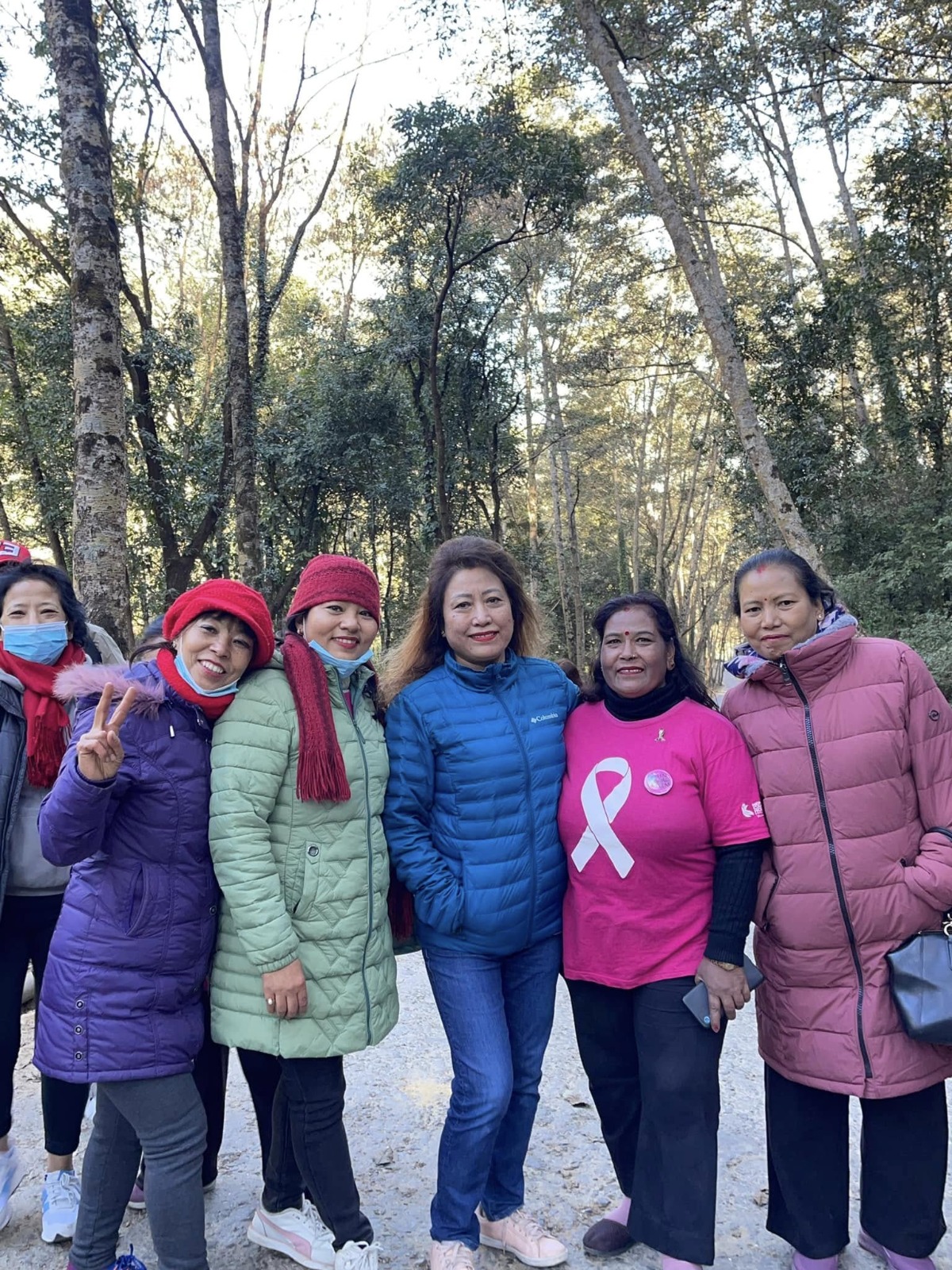 Nature walking with survivour