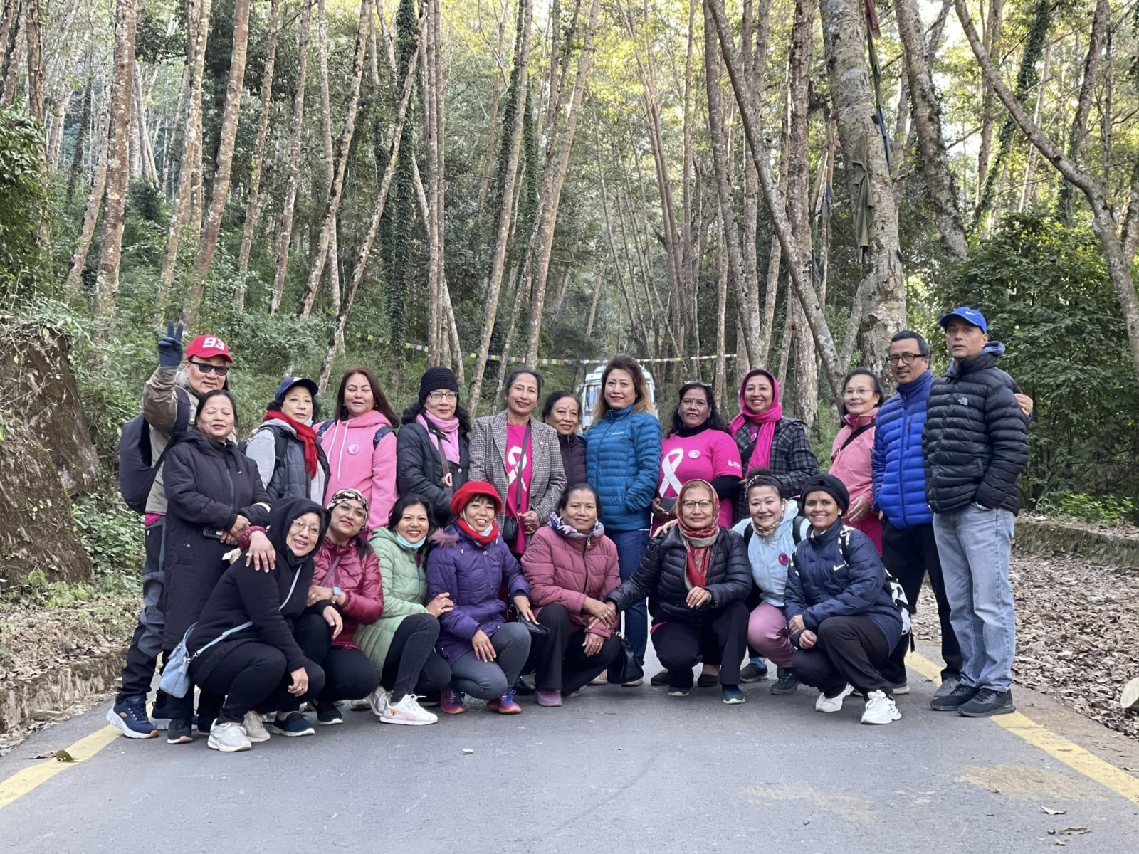 Nature walking with survivour